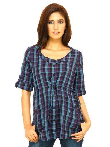 Wrangler Women Kangroo Pocket Purple Tunics